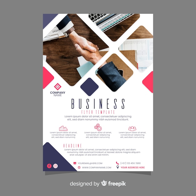 Free vector mosaic business flyer template