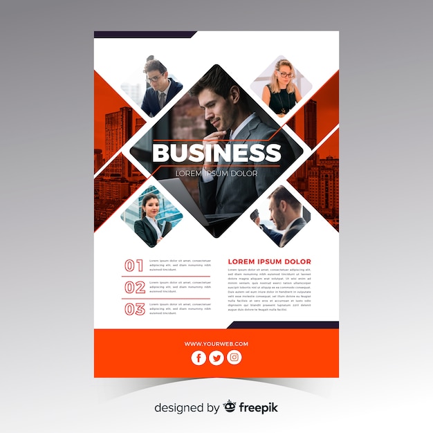 Free vector mosaic business flyer template