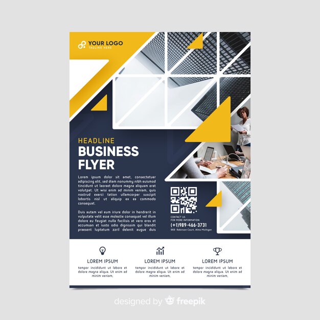 Mosaic business flyer template