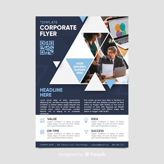 Free vector mosaic business flyer template