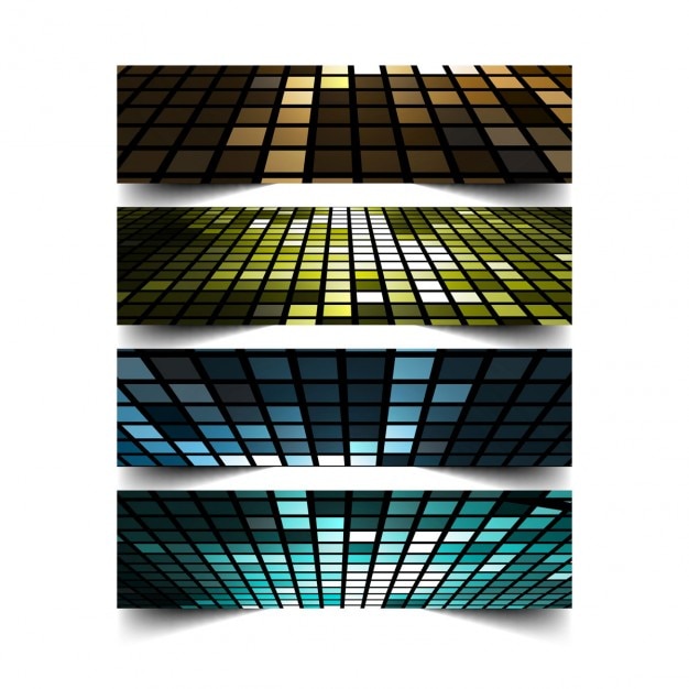 Free vector mosaic headers collection