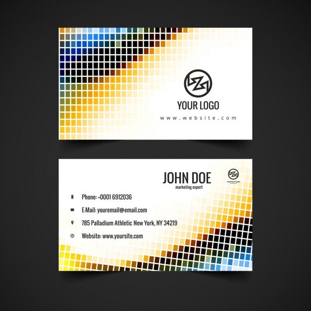 Free vector mosaic pattern visiting card