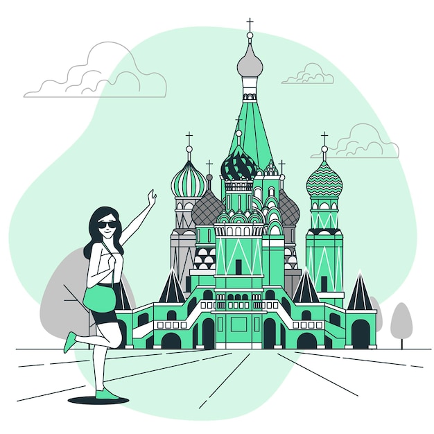 Free vector moscow concept illustration