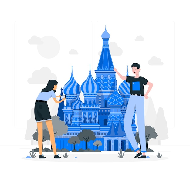 Free vector moscow concept illustration