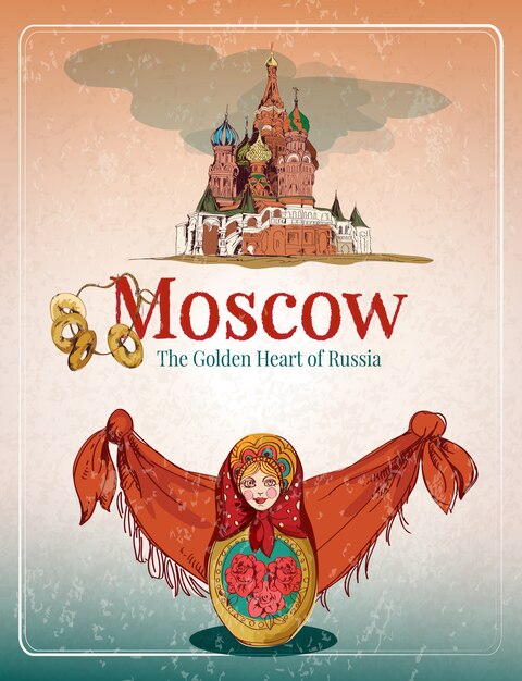 Moscow retro poster