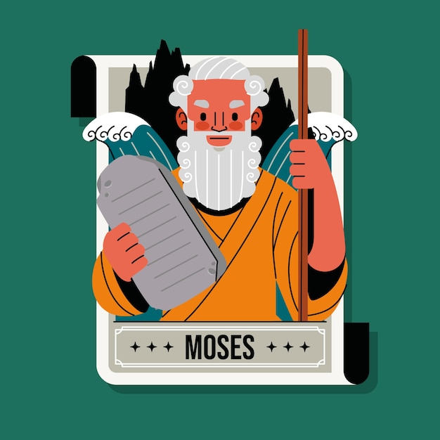 Free vector moses character design illustration