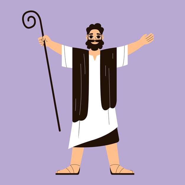 Free vector moses character design illustration