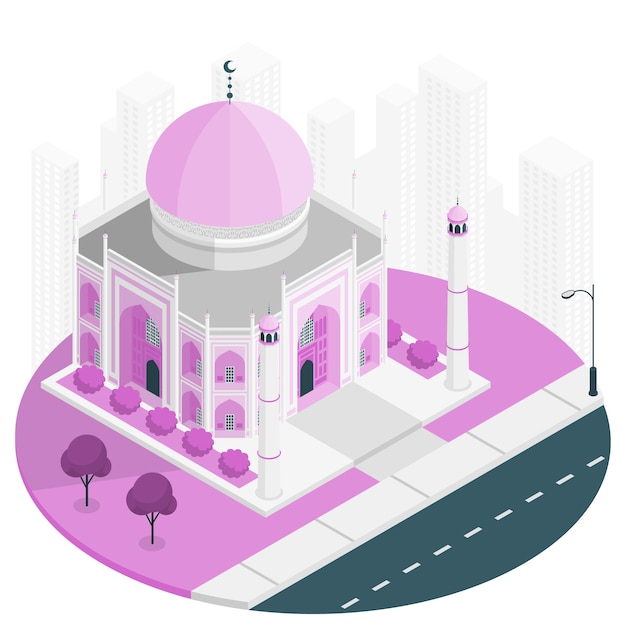 Free vector mosque concept illustration