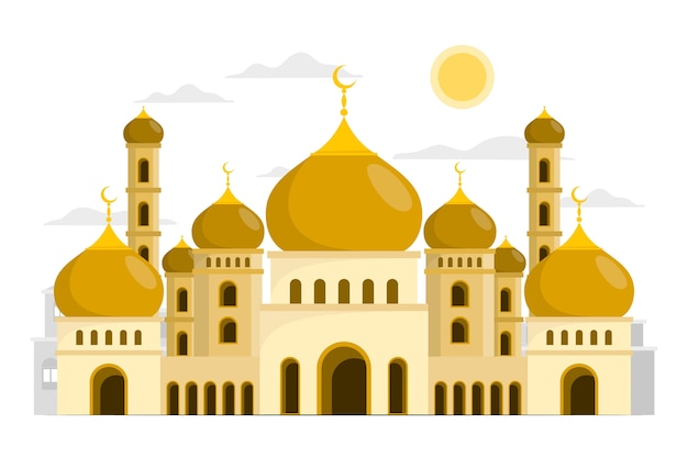 Бесплатное векторное изображение Иллюстрация концепции мечети