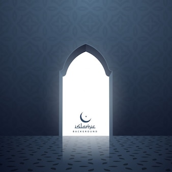 Мечеть дверь с белым светом, попадающей внутрь