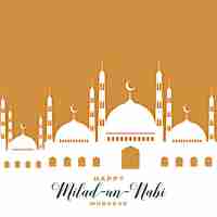 Free vector mosque greeting for milad un nabi festival