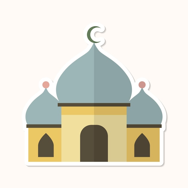 Mosque Islamic place of worship design element vector