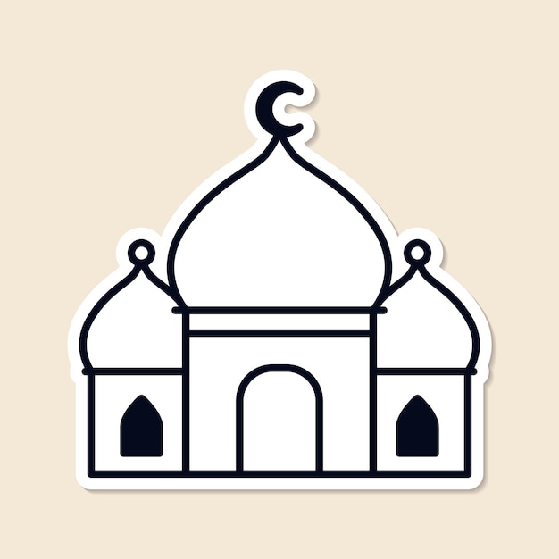 Вектор исламского места поклонения мечети
