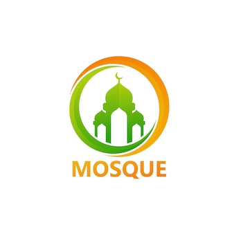 Мечеть дизайн шаблона логотипа вектор эмблема концепция дизайна творческий символ значок