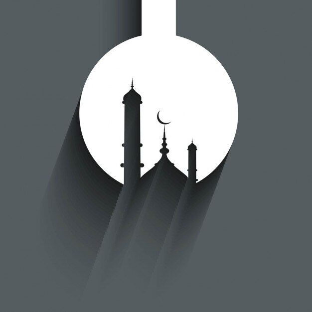 Free vector mosque silhouette background