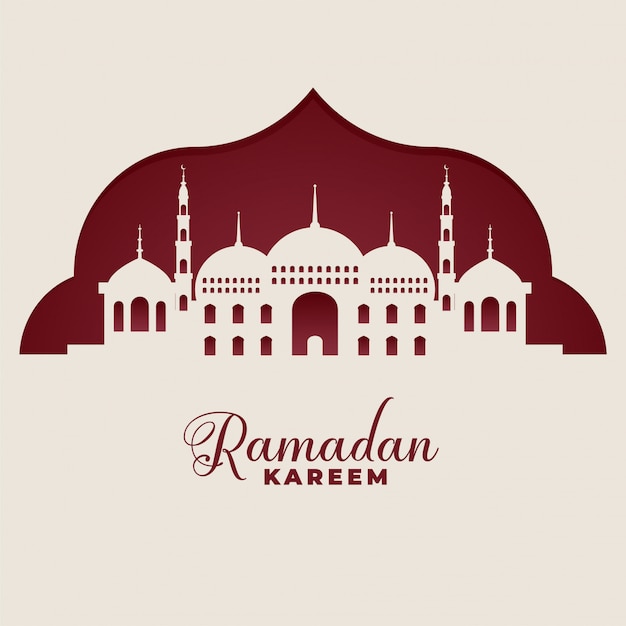 Мечеть силуэты рамадан карим исламский фон