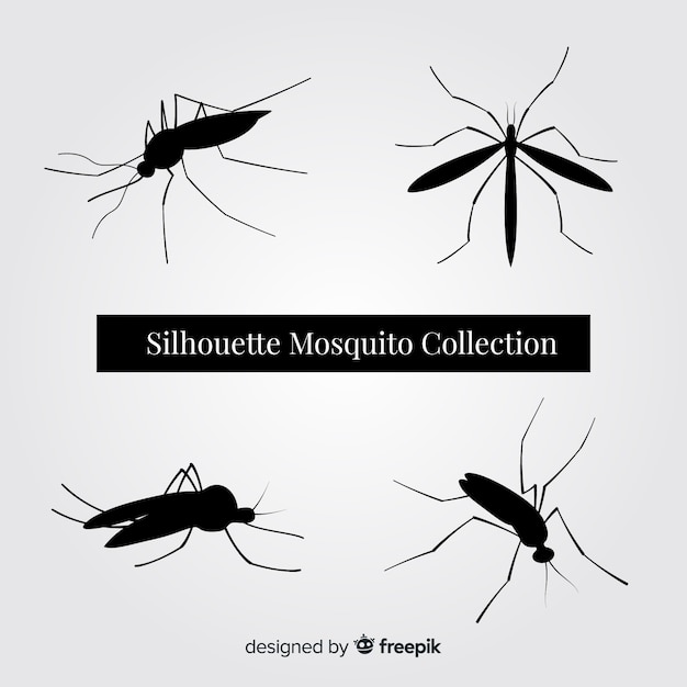 Mosquito silhouette set