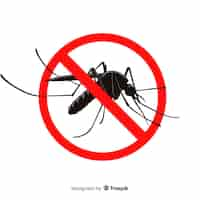 Free vector mosquito warning sign with flat design