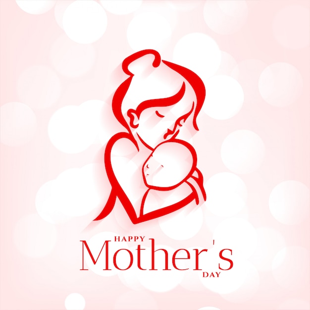Free vector mother and baby hug background for mothers day