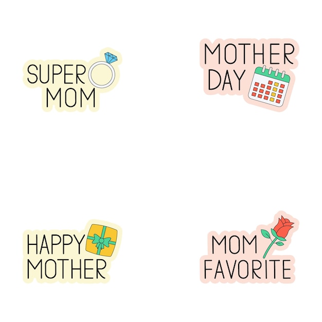 Free vector mother day letter sticker