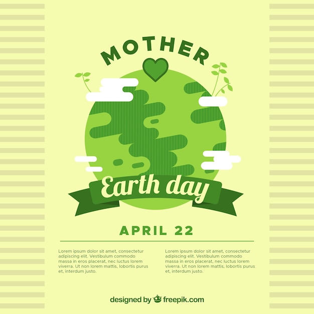 Mother earth day background in flat design