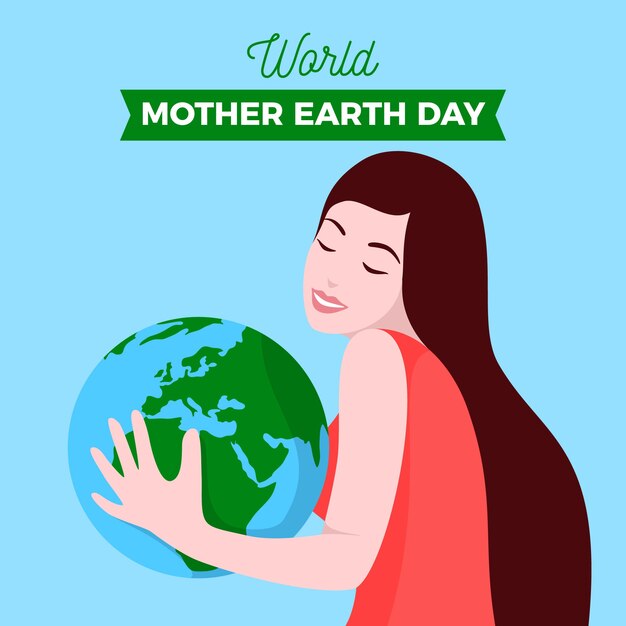 Mother earth day background flat design