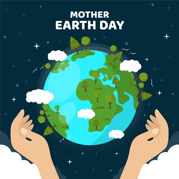 Mother earth day background  flat design