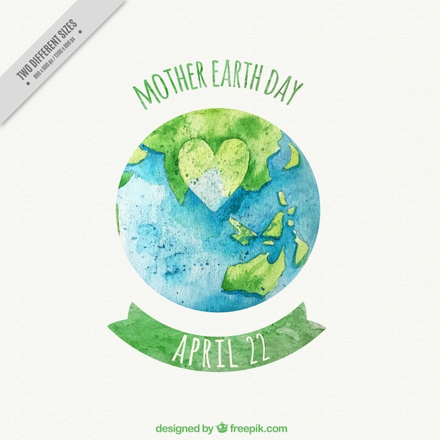 Mother earth day background with planet earth and heart