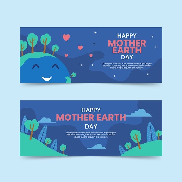 Collezione di banner per la festa della mamma terra