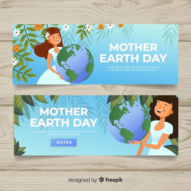 Mother earth day banner