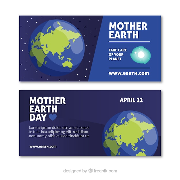 Mother earth day banners