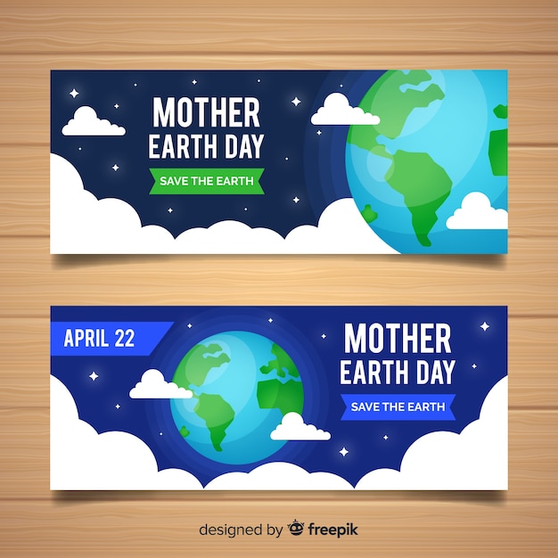 Mother earth day banners