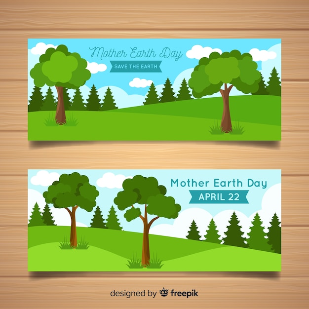 Free vector mother earth day banners