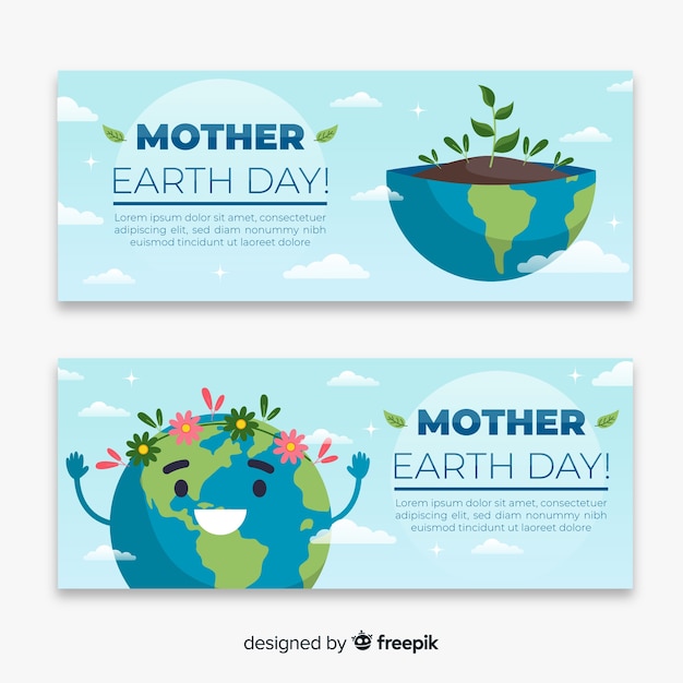 Mother earth day banners