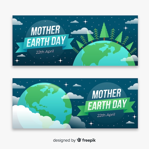 Mother earth day banners