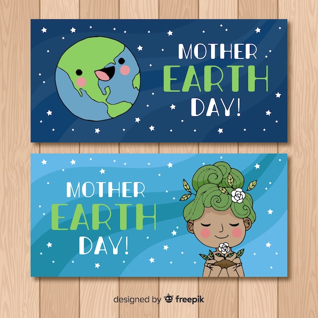 Mother earth day banners