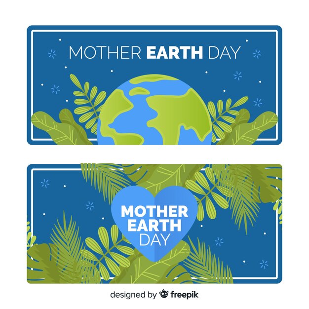 Mother earth day banners