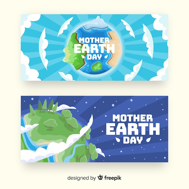 Mother earth day banners