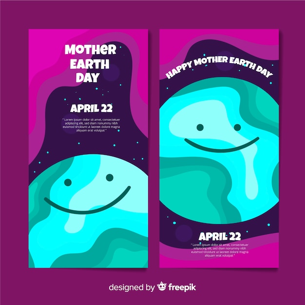 Mother earth day banners