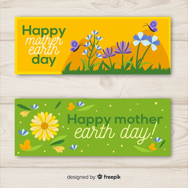 Free vector mother earth day banners