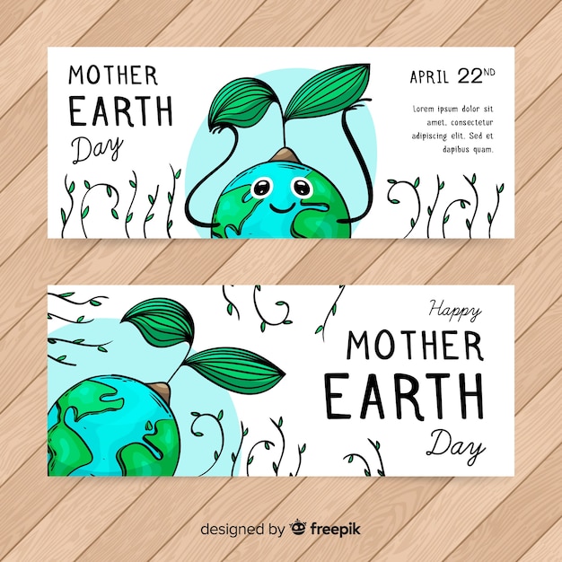 Mother earth day banners