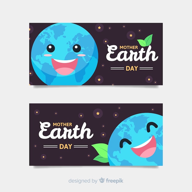 Mother earth day banners