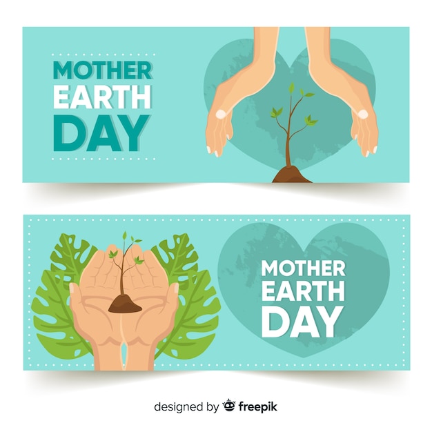 Mother earth day banners