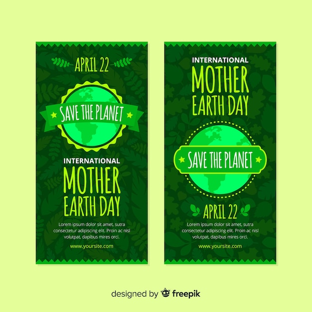 Mother earth day banners