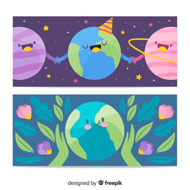 Free Vector mother earth day banners
