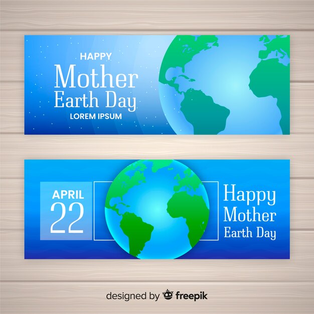 Mother earth day banners