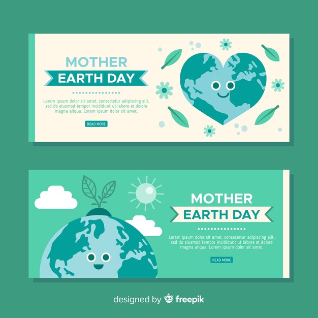 Free vector mother earth day banners