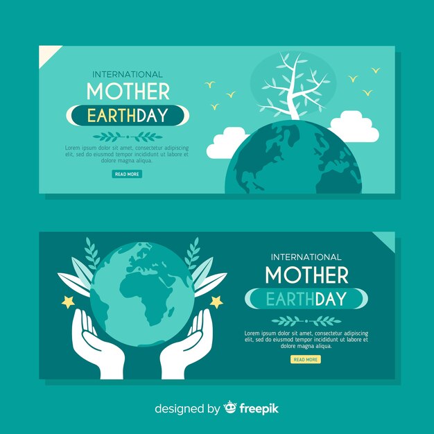 Mother earth day banners