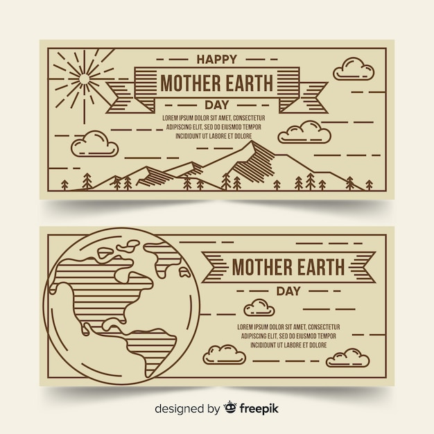 Mother earth day banners