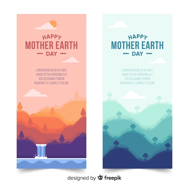 Mother earth day banners